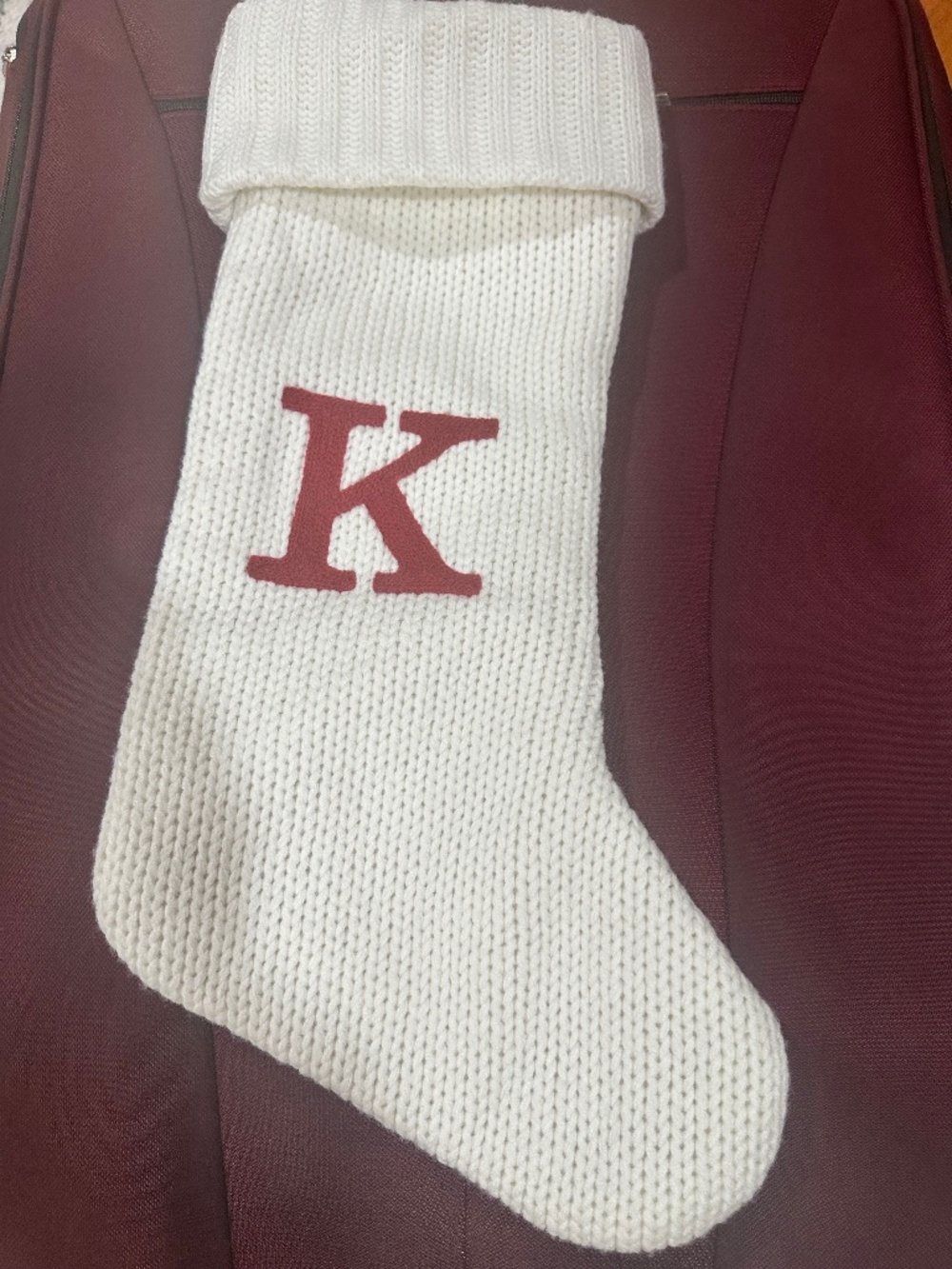 Christmas Cream colored Stocking NEW & UNUSED